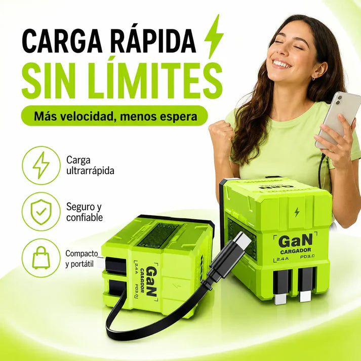 Cargador Super Rápido (Tecnologia GAN)