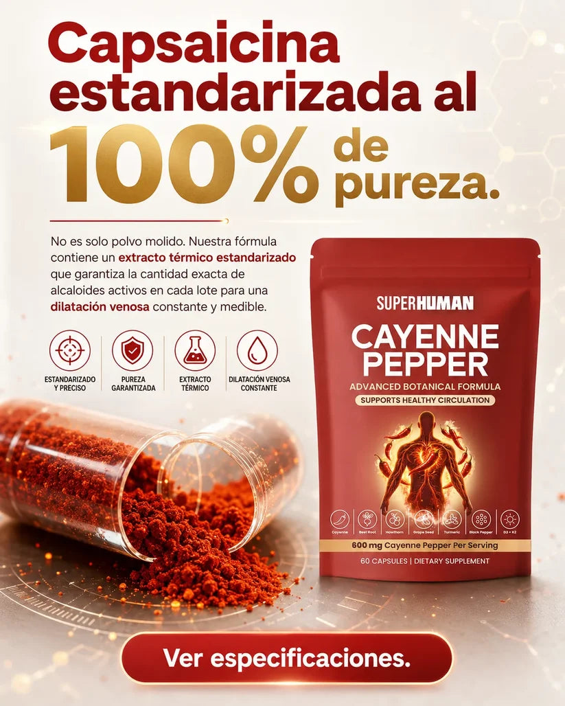Cayenne Pepper – Suplemento Botánico para Circulación Saludable (60 Cápsulas)