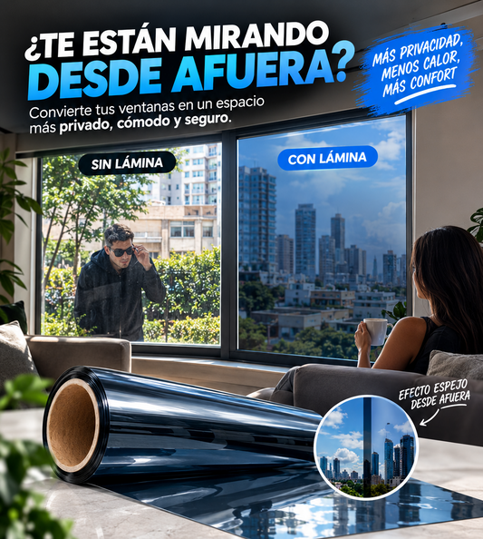 Lamina Anti espía para ventanas - Privacidad total