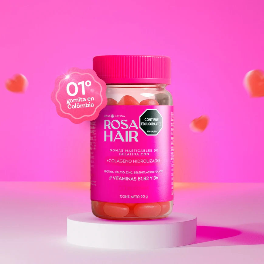 Rosa Hair - Gomitas para la caida del Cabello